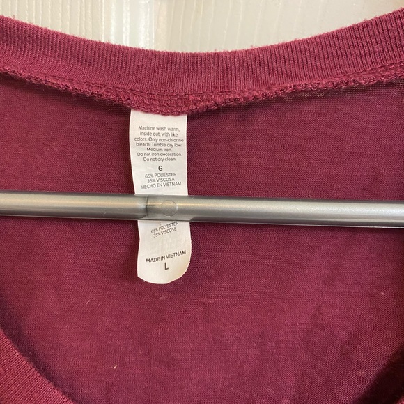 Burgundy Muscle Work Out T-Shirt - Picture 2 of 5